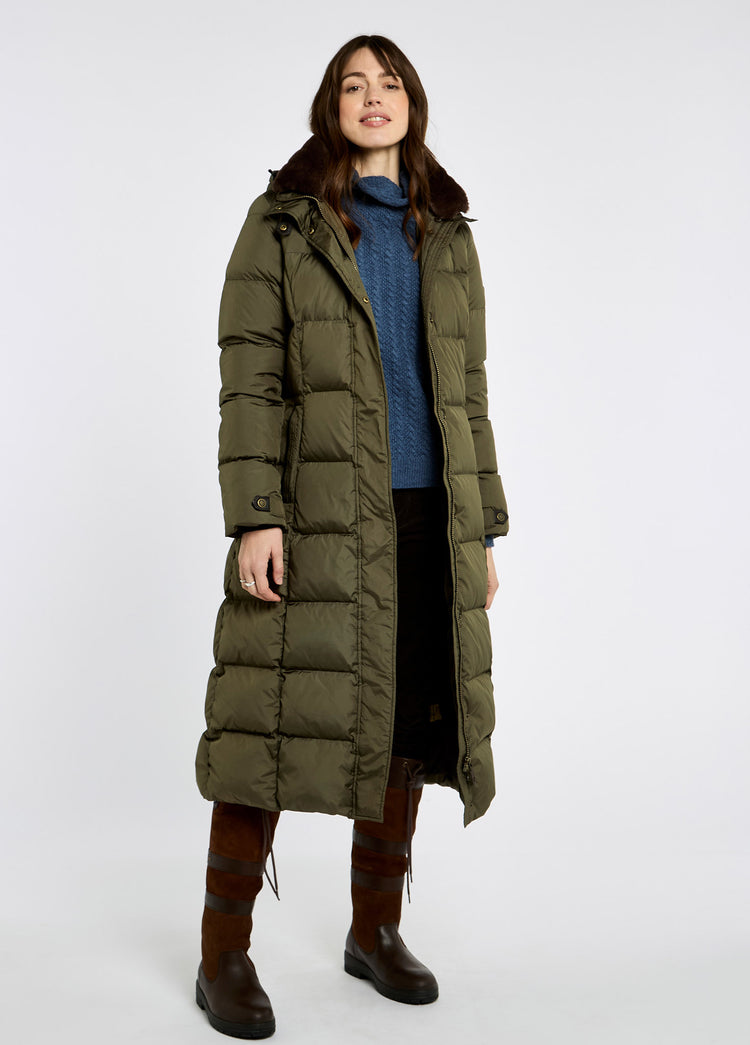 Aldborough Women's full length technical down jacket - Olive
