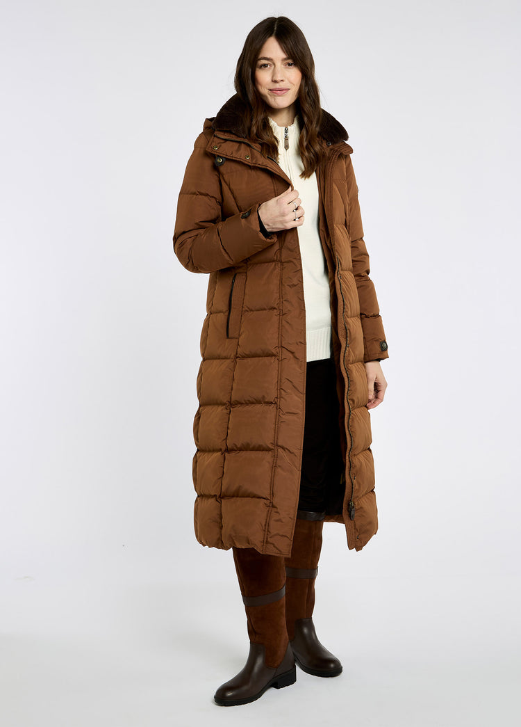 Aldborough Women's full length technical down jacket - Russet