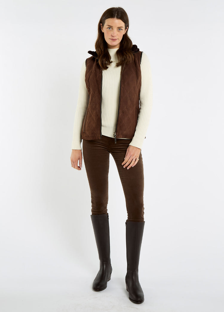Ballyhale Women’s suede gilet - Walnut