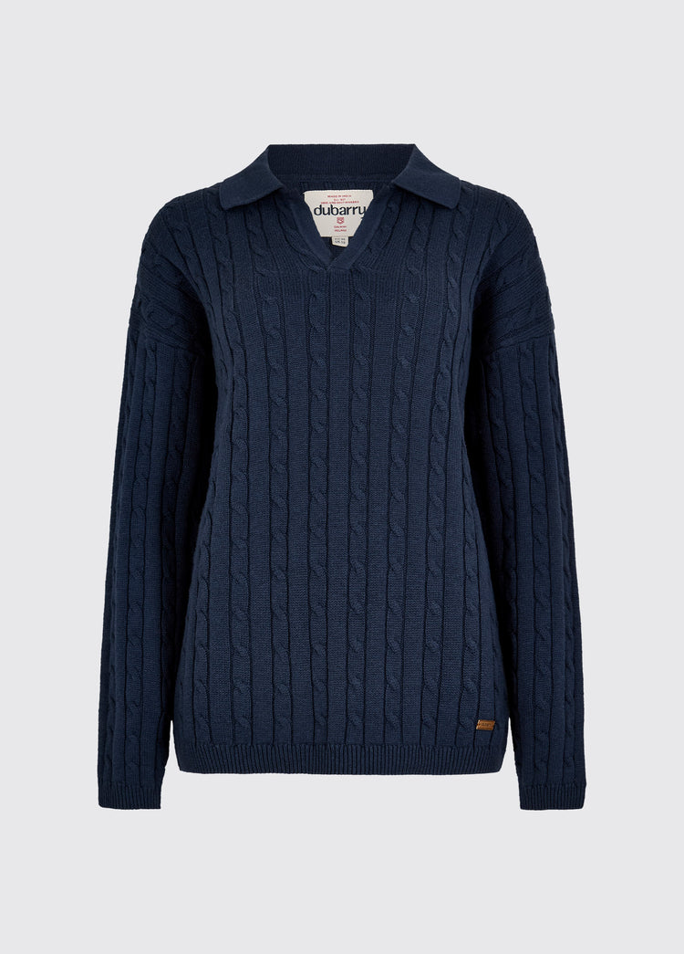 Brownville Women's Cable Knit Jumper - Navy