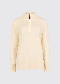 Burtonpoint Women’s zip neck sweater - Chalk