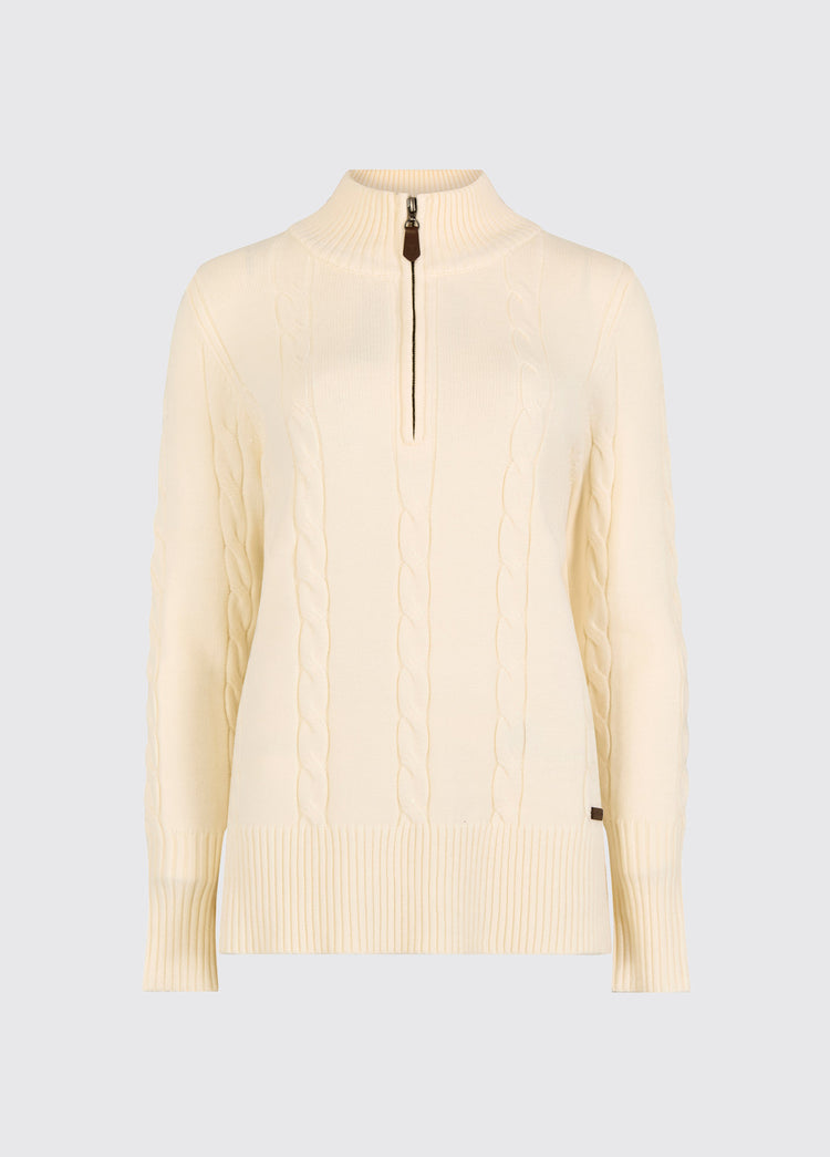 Burtonpoint Women’s zip neck sweater - Chalk