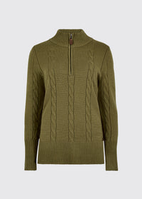 Burtonpoint Women’s zip neck sweater - Dusky Green