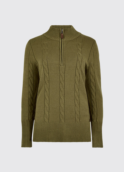 Burtonpoint Women’s zip neck sweater - Dusky Green