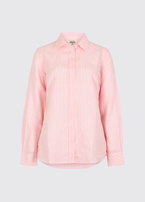 Butterfly Women’s Long Sleeve Linen Shirt - Pink