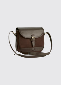 Clara Ladies Leather Saddle Bag - Mocha