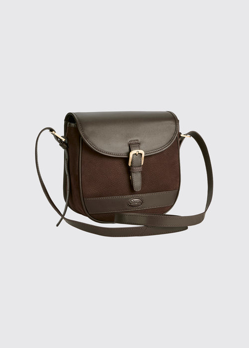 Clara Ladies Leather Saddle Bag - Mocha