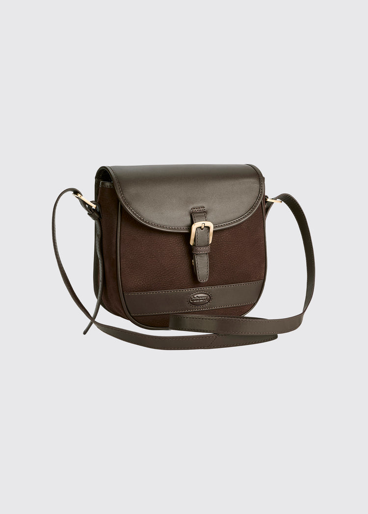 Clara Ladies Leather Saddle Bag - Mocha