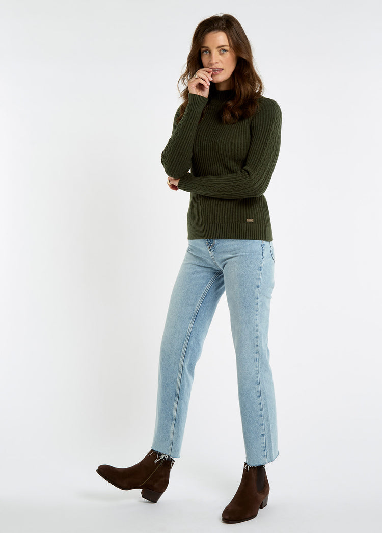Corcoran Women’s rib-knit sweater - Olive