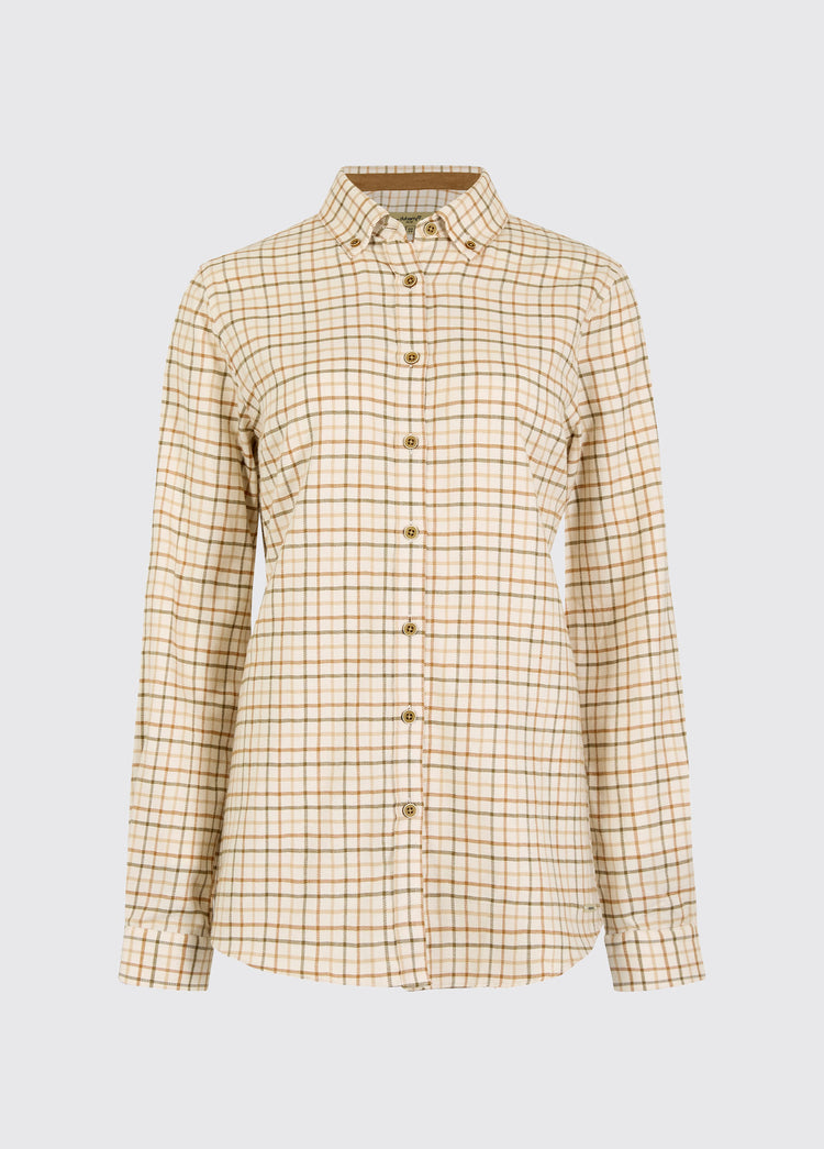 Cornflower Women’s tattersall shirt - Ochre