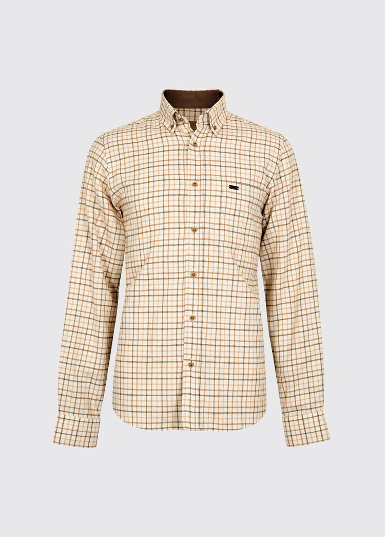 Corrib Men’s tattersall check shirt - Ochre