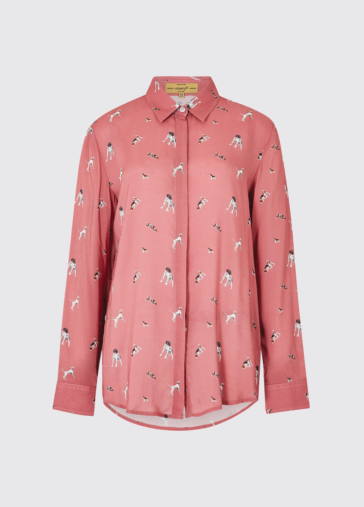 Ruby Rod Shirt Daphne Hound Print Shirt - Ruby Red