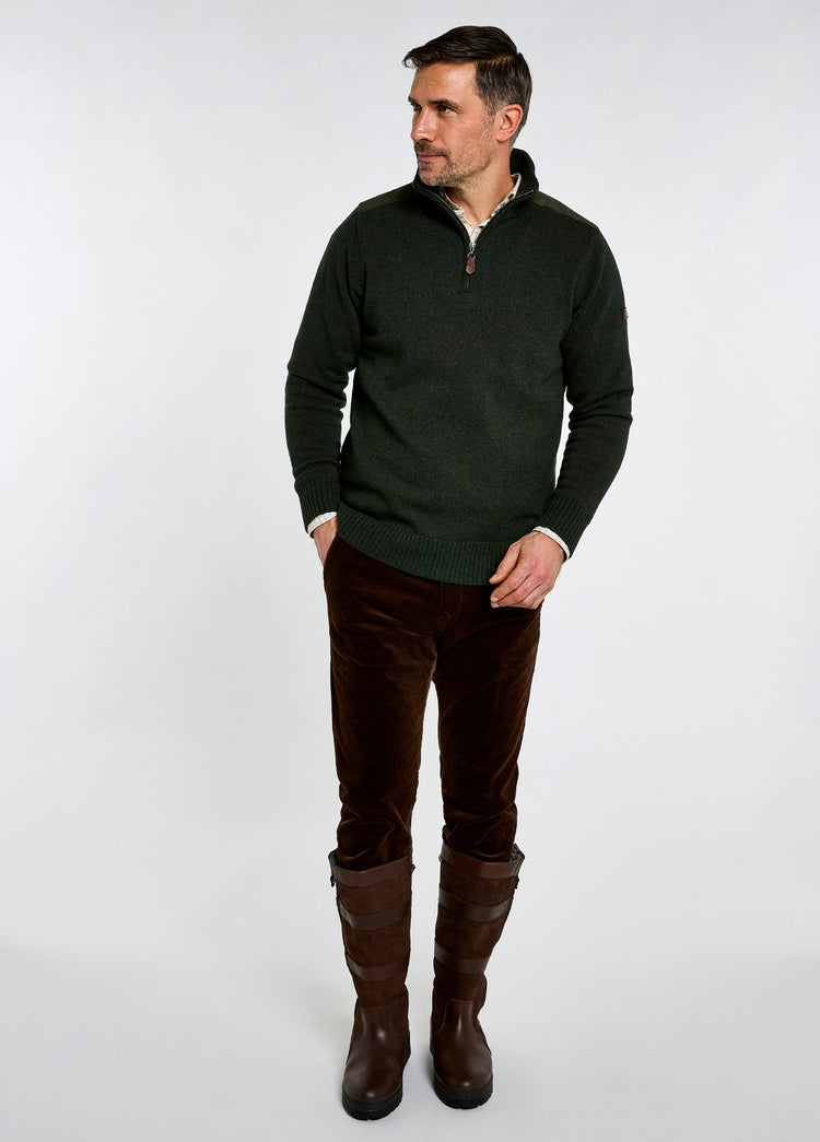 Doherty Men's Zip Neck Sweater - Olive