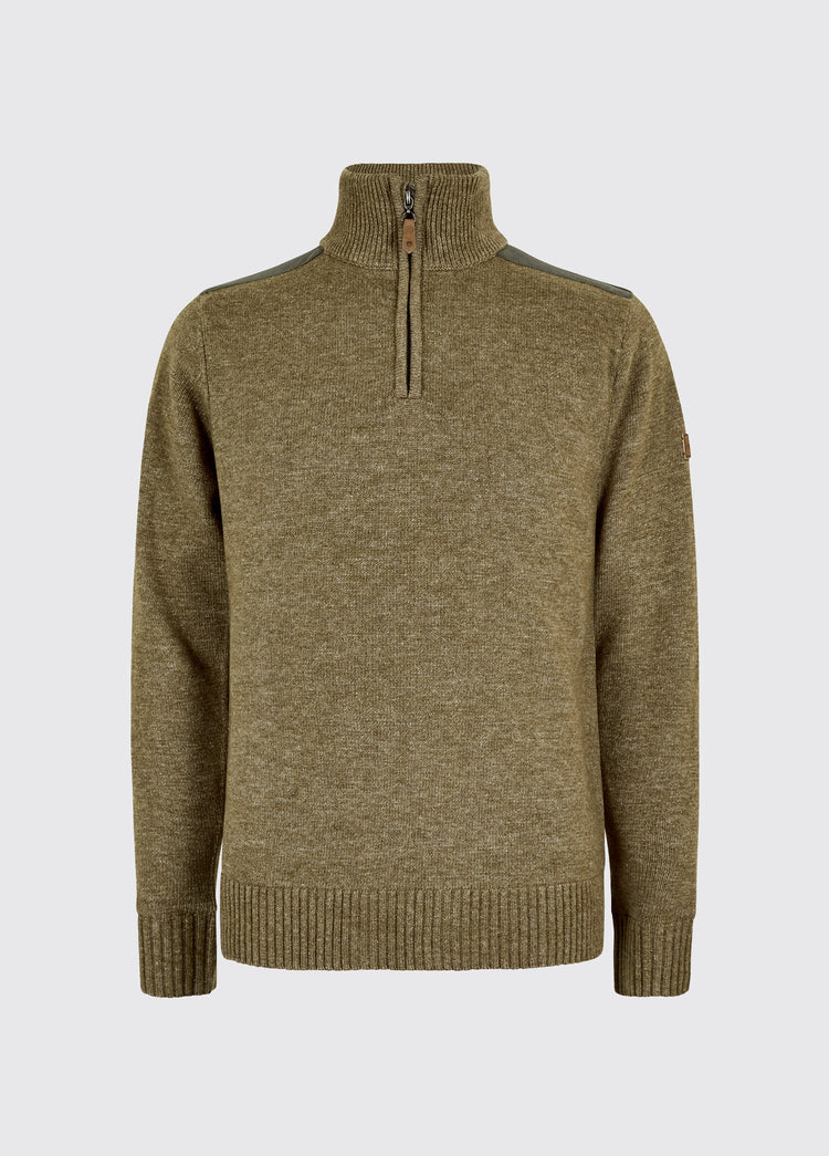 Doherty Men’s zip neck sweater - Dusky Green