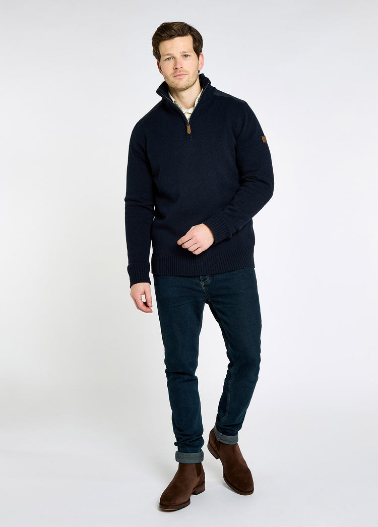 Doherty Men’s zip neck sweater - Navy