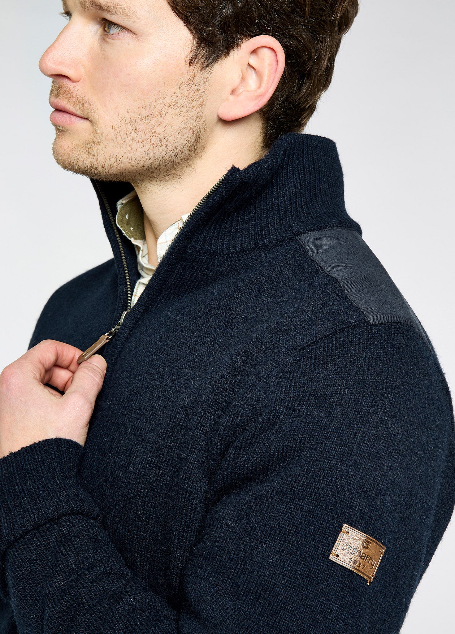 Doherty Men's zip neck sweater - Navy