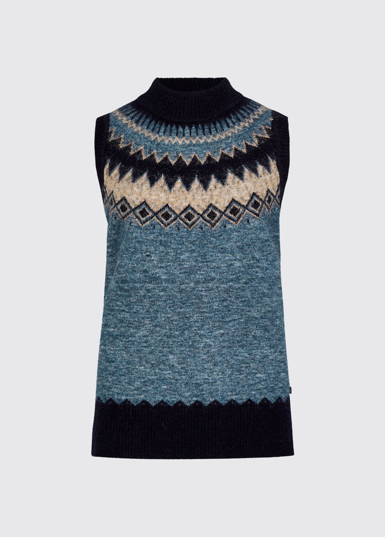 Doyle Women's Fair Isle Pattern Sweater - Navy Multi
