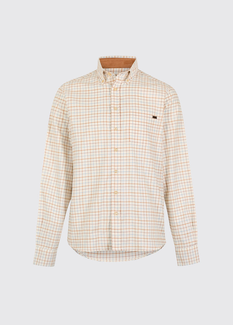 Drumcar Men’s tattersall check shirt - Ochre