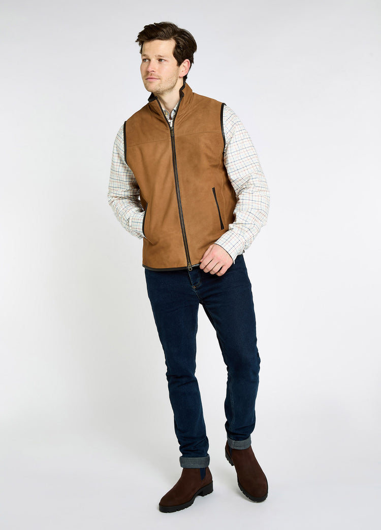 Dunhill Leather Gilet - Tan