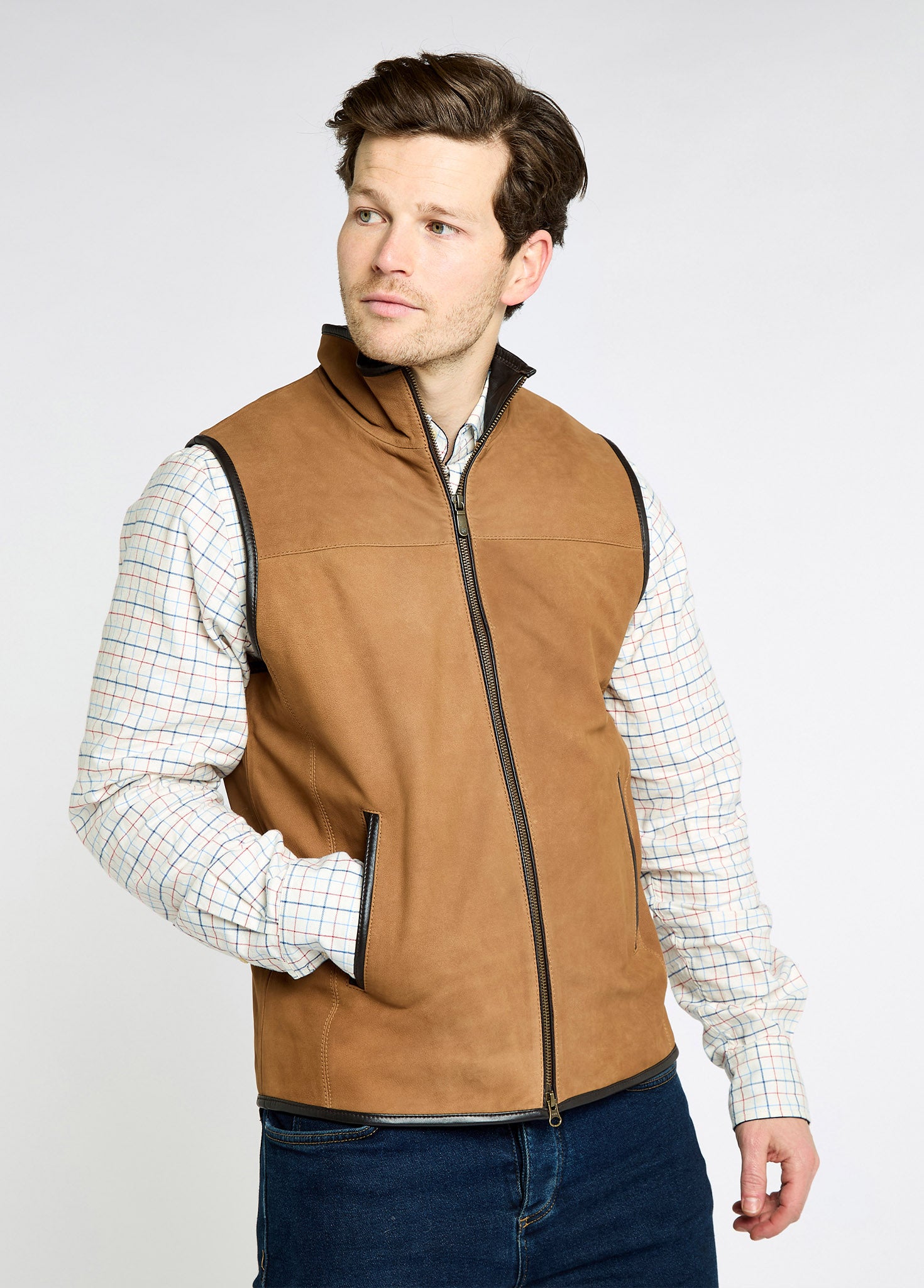 Dunhill Leather Gilet - Tan