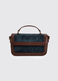 Eadestown Structured handbag in suede and leather - Navy