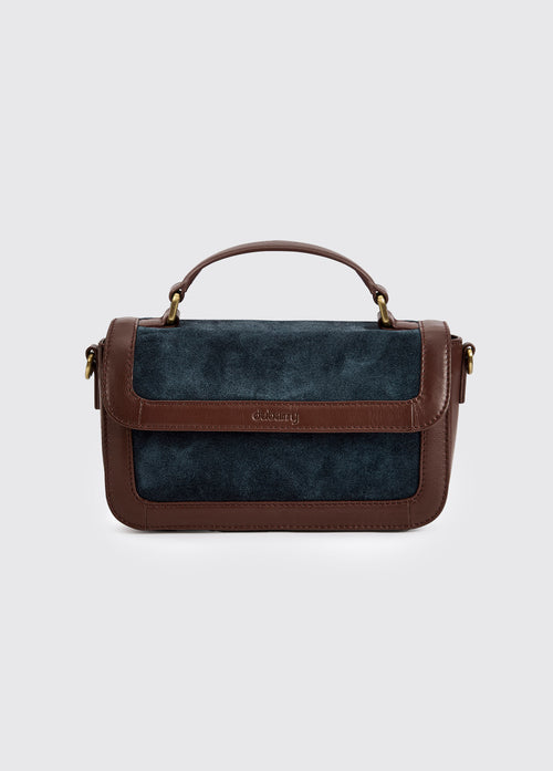 Eadestown Structured handbag in suede and leather - Navy