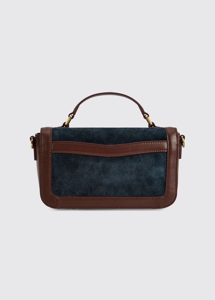 Eadestown Structured handbag in suede and leather - Navy