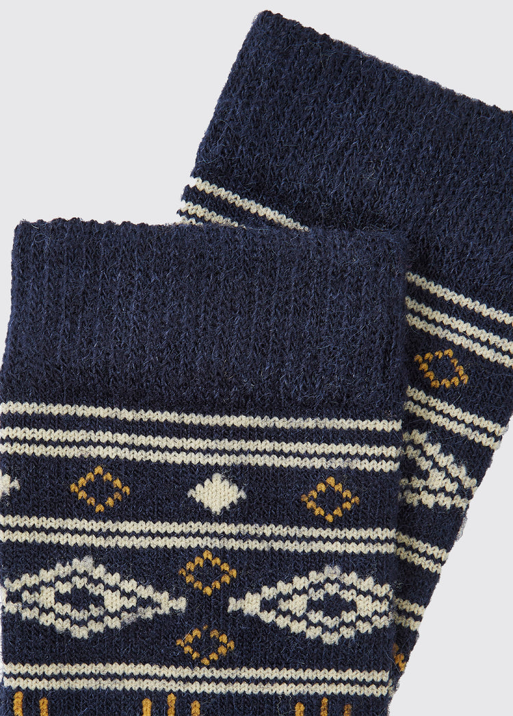 Rolestown Fair Isle Alpaca socks - Navy