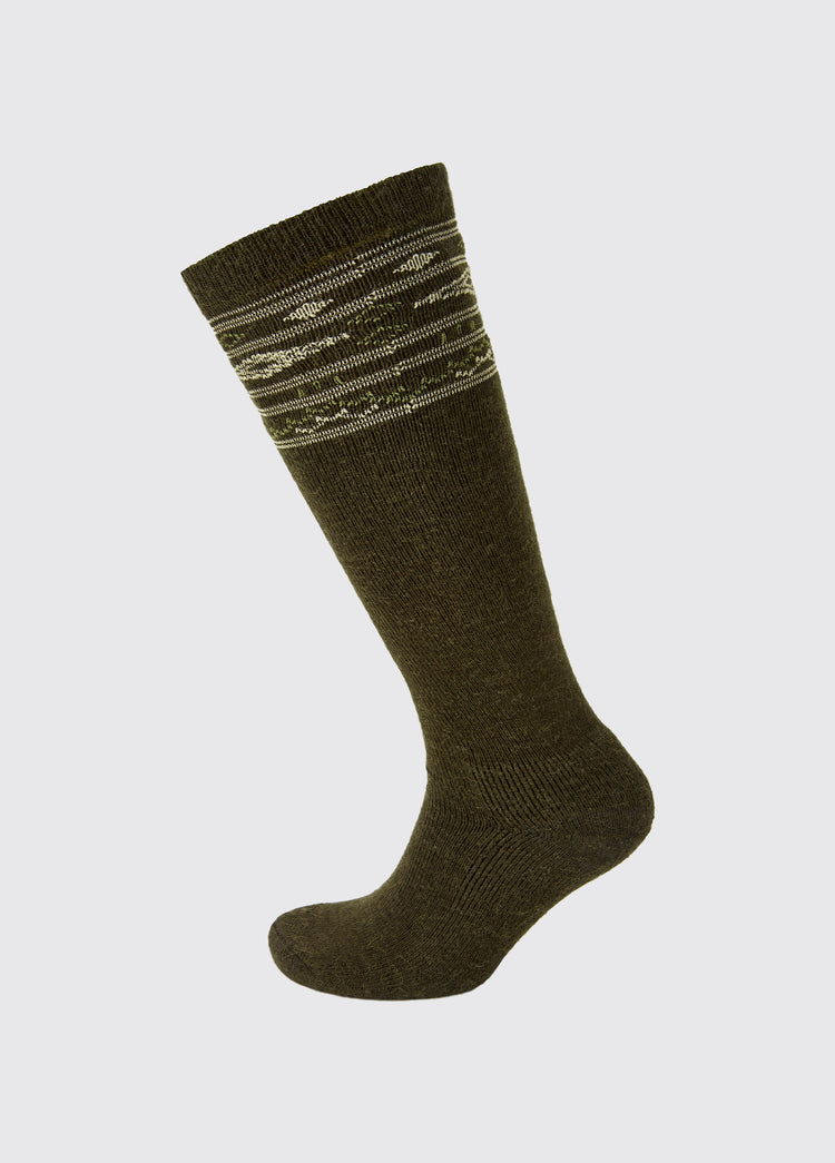 Rolestown Fair Isle Alpaca socks - Olive