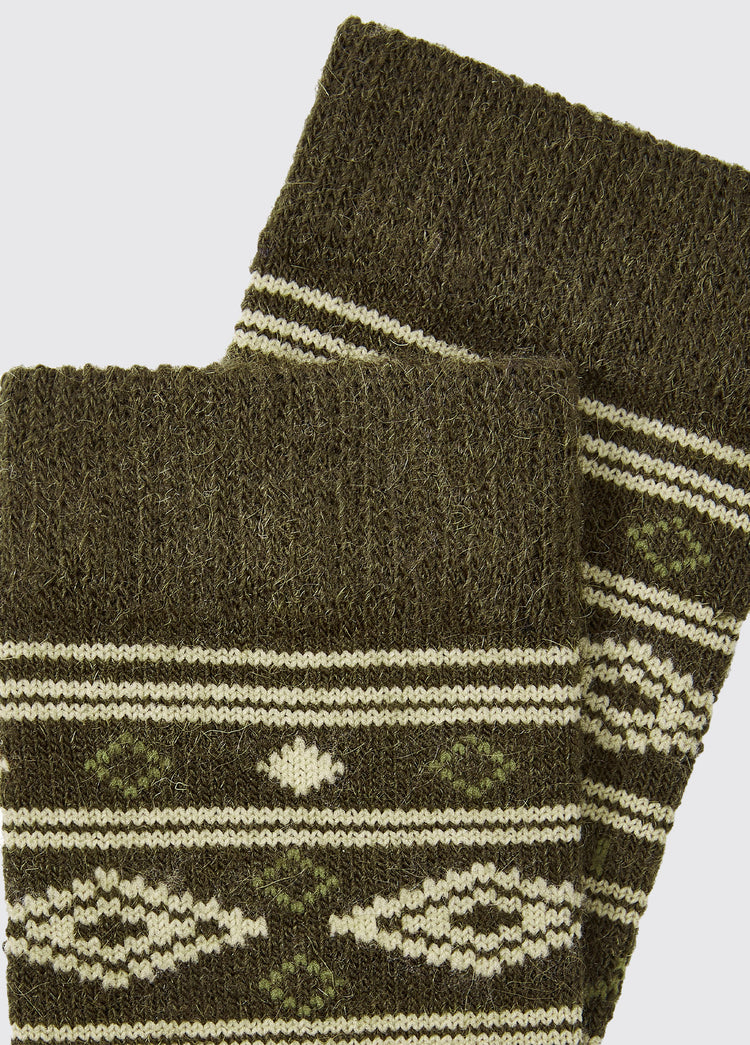 Rolestown Fair Isle Alpaca socks - Olive