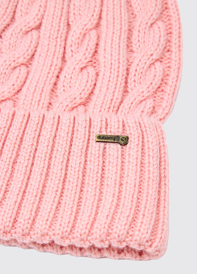 Forester Knitted bobble hat - Dusky Rose