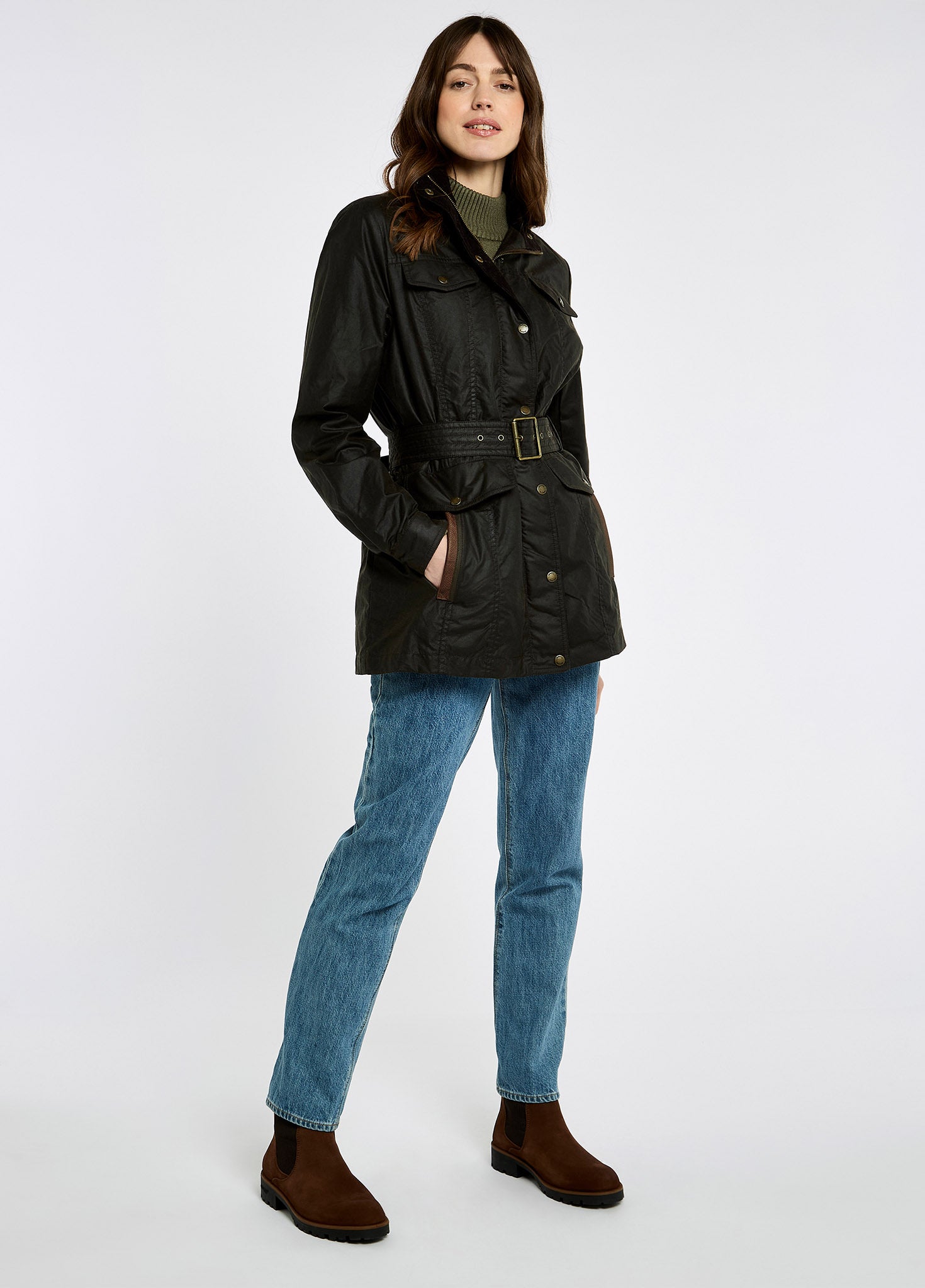Gandon Women's wax cotton coat - Verdigris