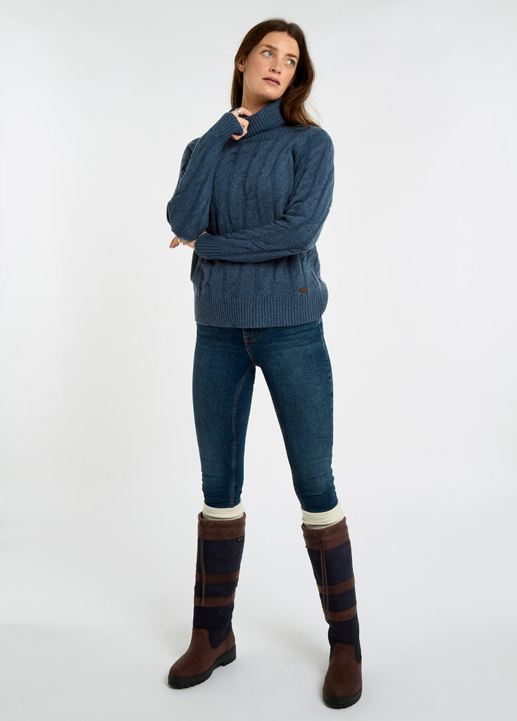 Hennessy Women's Roll Neck Sweater - Indigo
