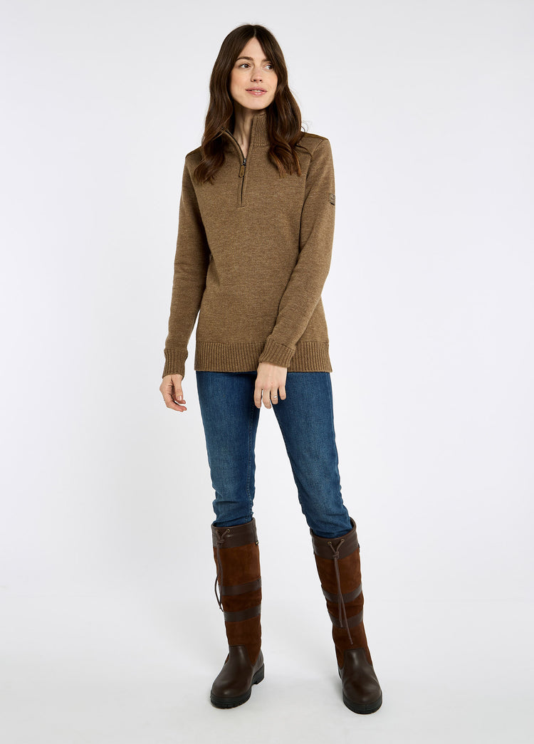 Hession Women's zip neck sweater - Elk