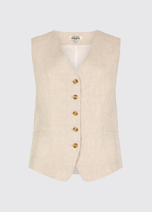Killaloe Women's Linen Wasitcoat - Oatmeal
