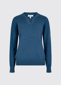 Kiltartan Women’s textured knitted sweatshirt - Indigo