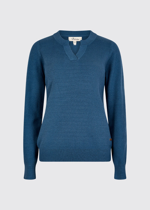 Kiltartan Women’s textured knitted sweatshirt - Indigo