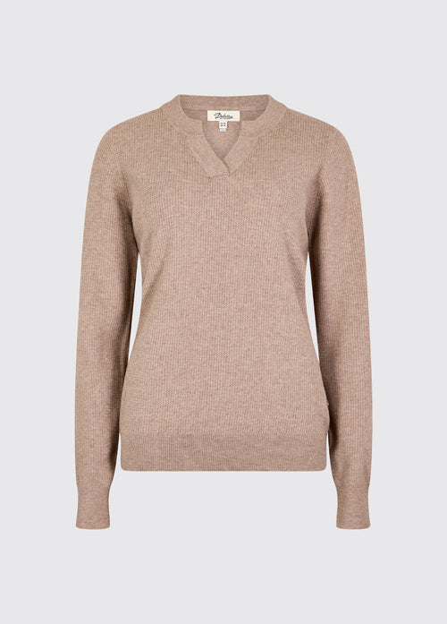 Kiltartan Women’s textured knitted sweatshirt - Taupe