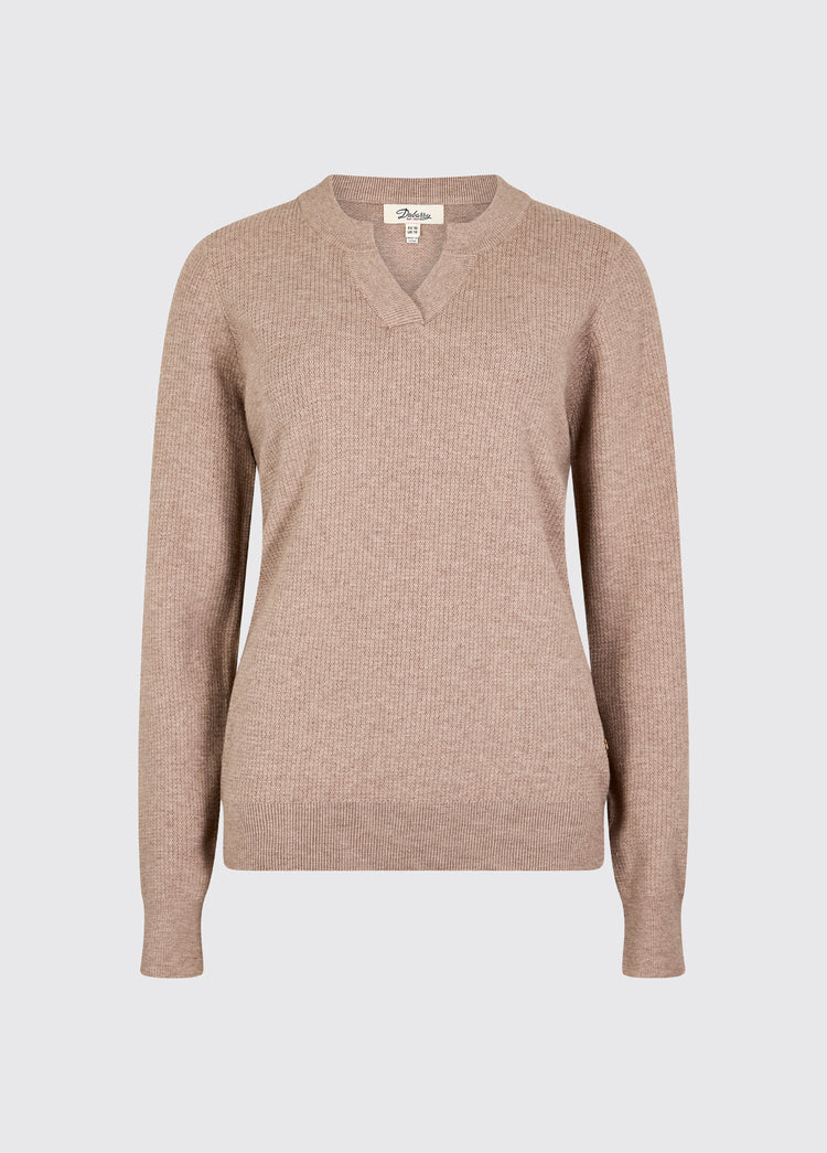 Kiltartan Women’s textured knitted sweatshirt - Taupe