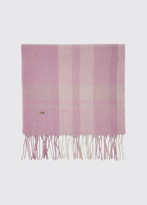 Kinvara Wool check scarf - Dusky Rose