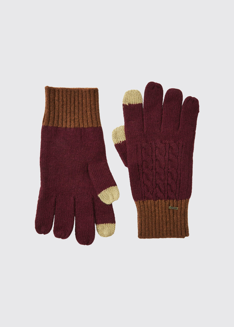 Ballyhide­­ Knitted Gloves - Ox Blood