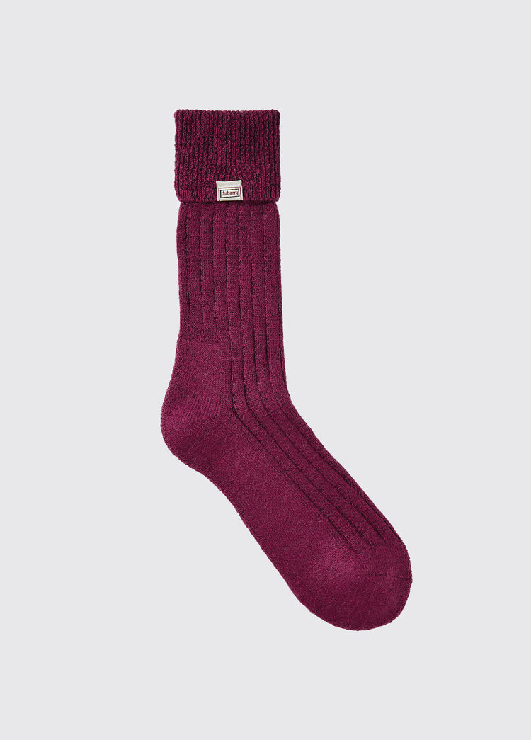 Holycross Ladies Alpaca Socks - Currant