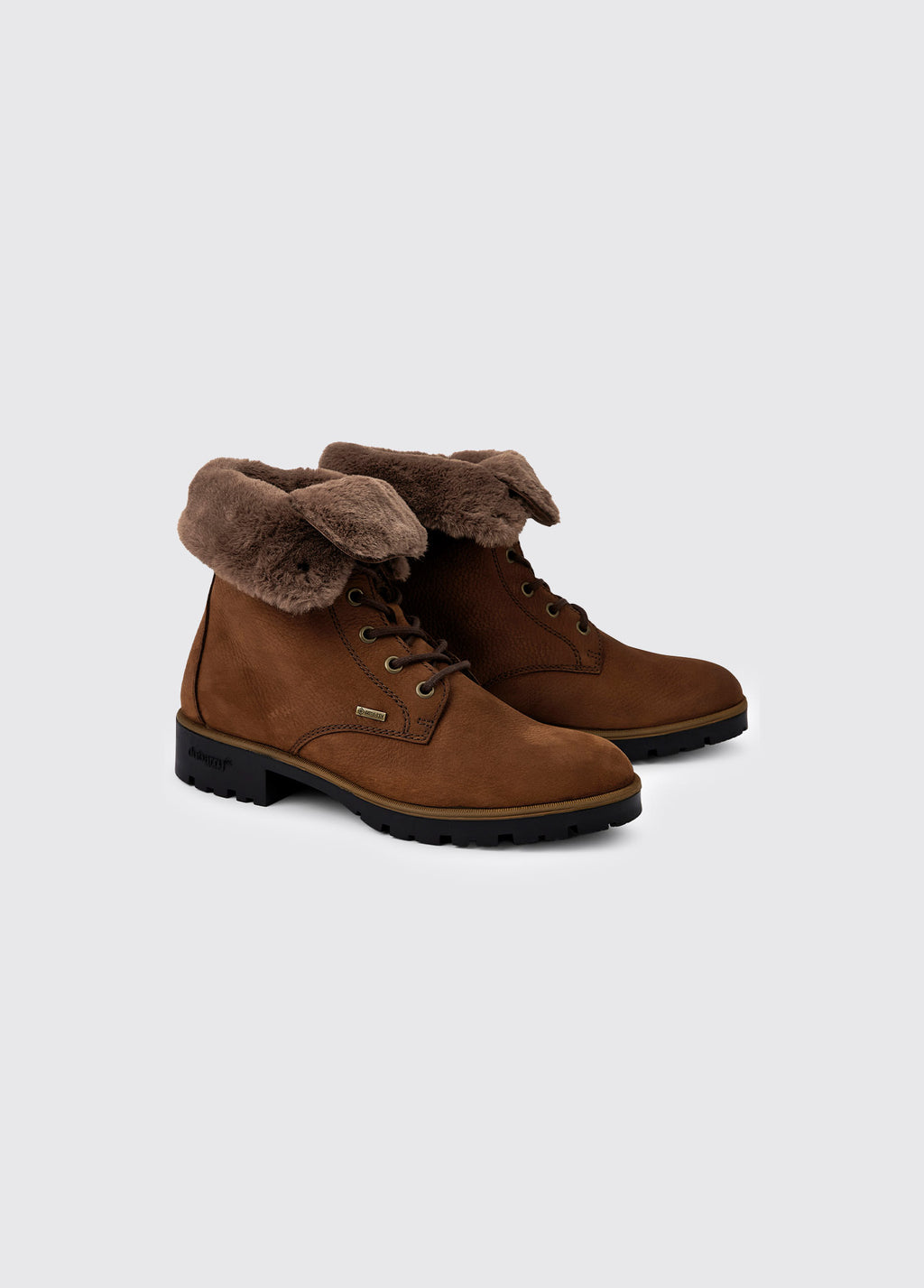Glengarriff Fur Lined Laced Ankle Boot Walnut