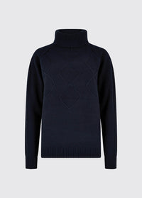 Belleek Chunky Roll Neck Sweater - Navy