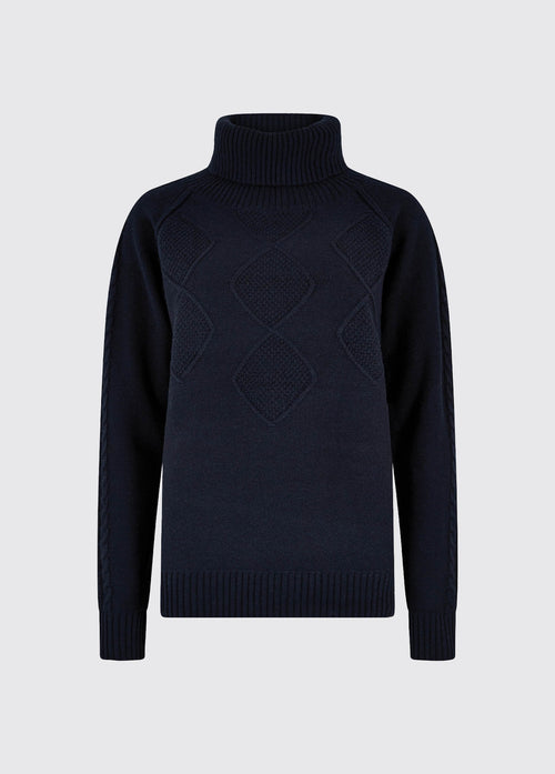 Belleek Chunky Roll Neck Sweater - Navy