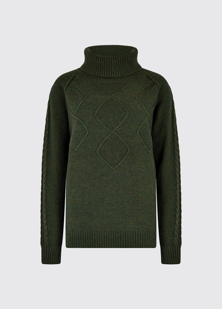 Belleek Chunky Roll Neck Sweater - Olive