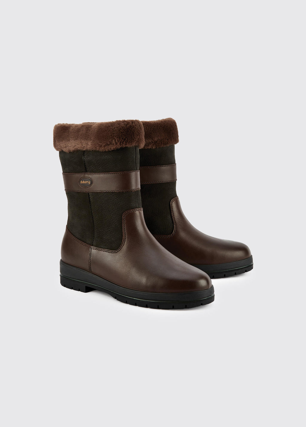 Foxrock Fur Lined County Boot Black Brown
