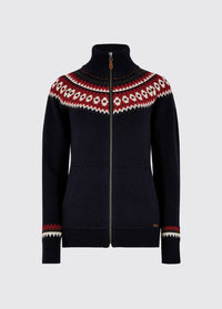 Carrick Fair Isle Zip Sweater - Navy - Size EU36