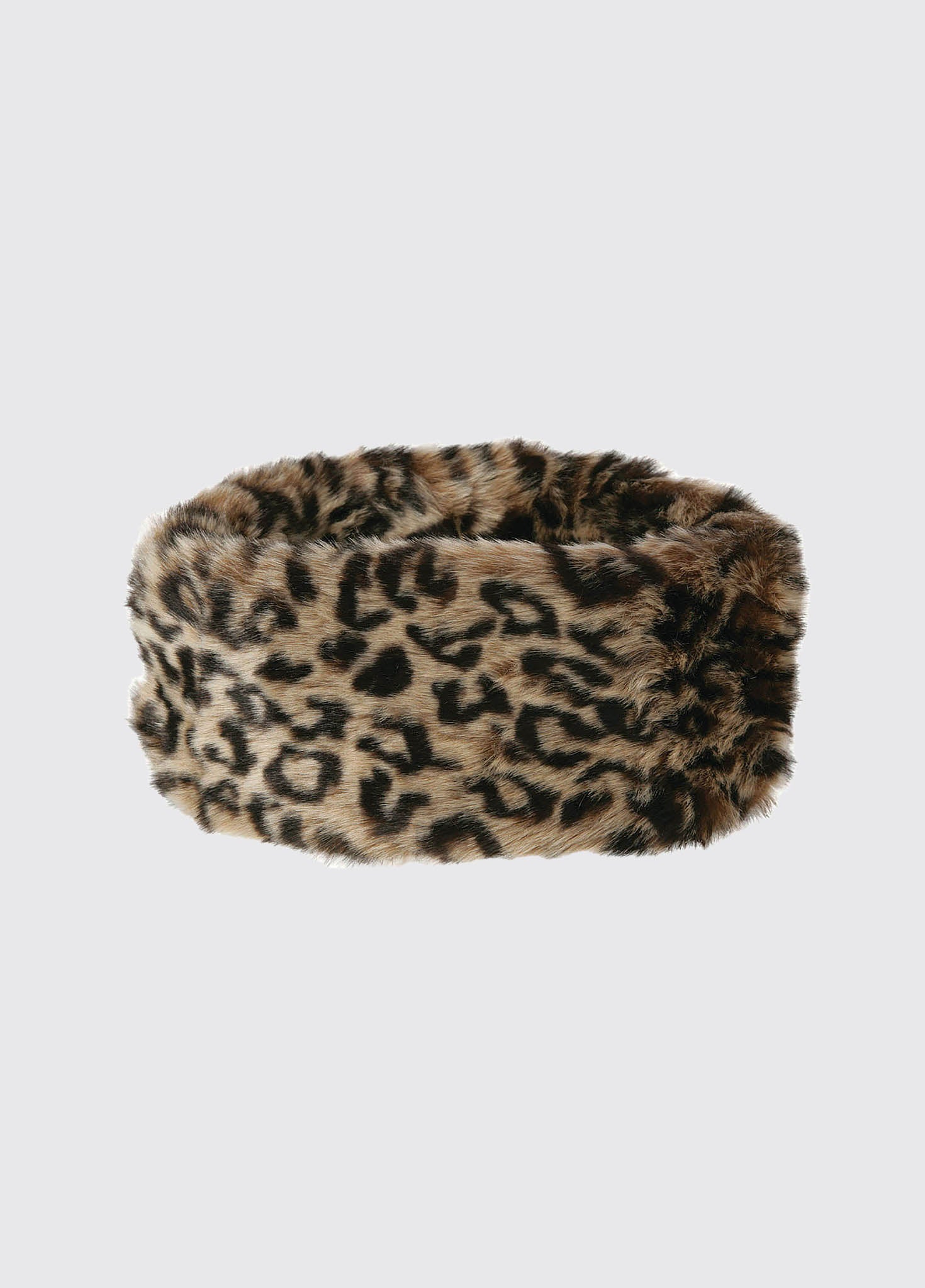 Leopard Print Fur Headband Leopard Faux Fur Headband – Stockpin Chic main image 2