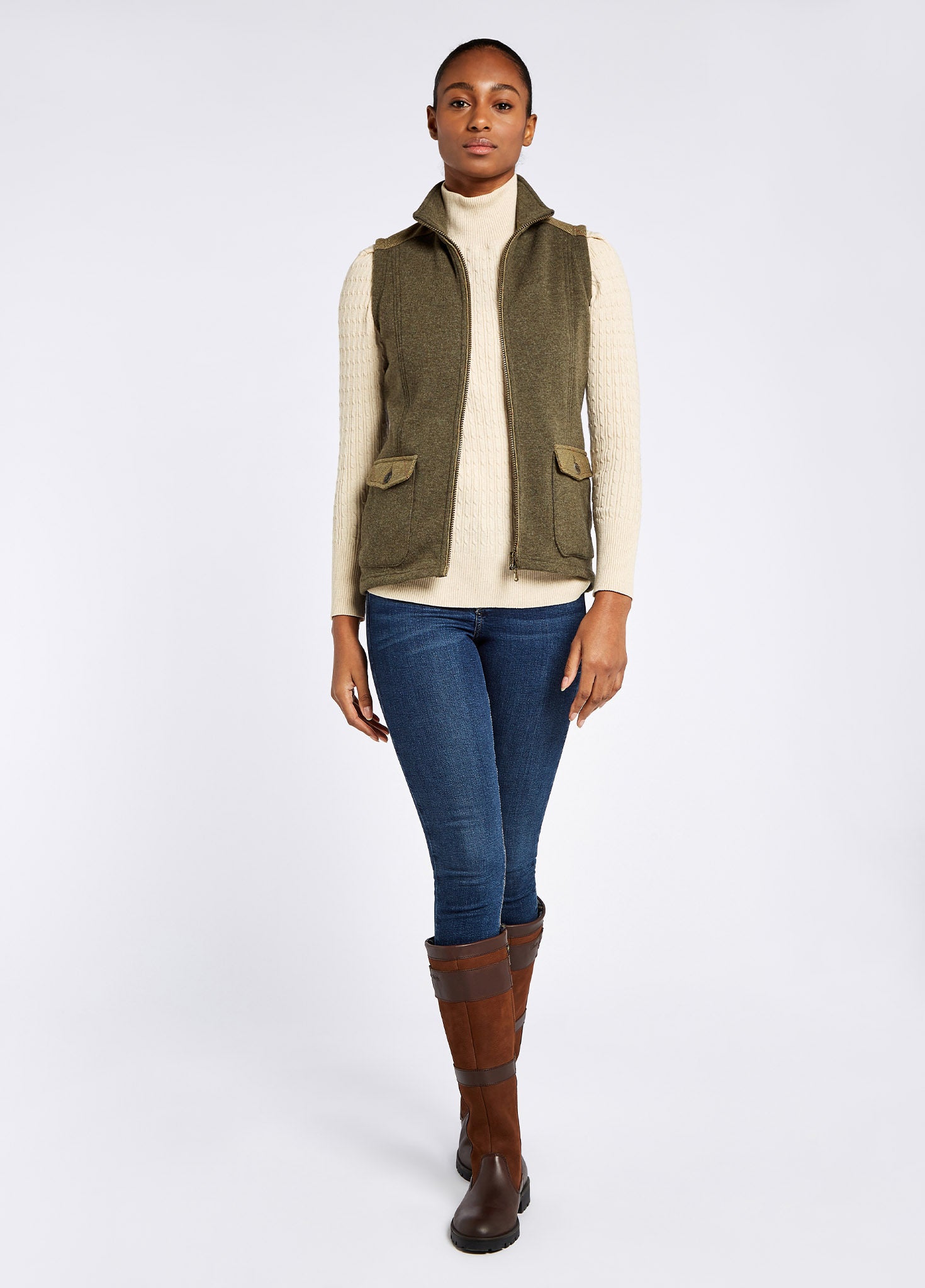 Brave Soul funnel neck gilet in light grey Brave Soul funnel neck gilet in light grey